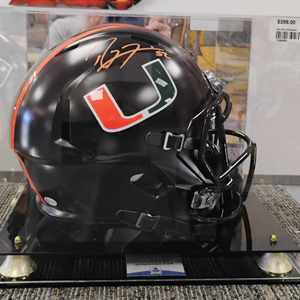 Signed Miami Hurricanes Full Size Replica Helmet - Ray Lewis