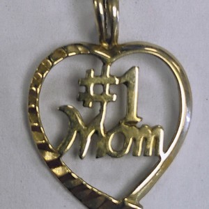  14k Gold Pendant "#1 Mom"