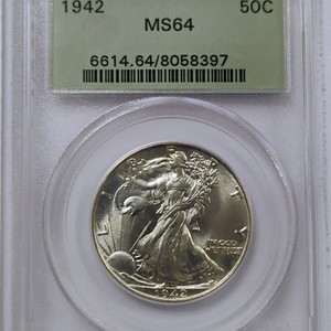 PCGS 1942 MS64 50C