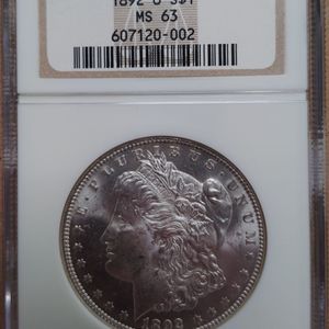 ANACS 1892 O 1$ MS 63