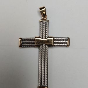  14kt Two Tone Gold Cross