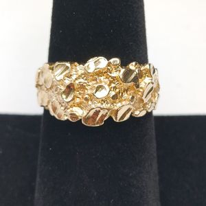  14kt yellow gold nugget ring 