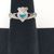  14kt white gold ring w/blue stone