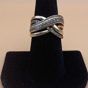 14k Gold Cluster Ring With Clear Store 