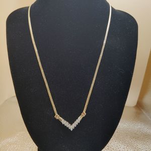  14kt Gold Necklace w/ diamonds 