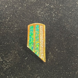  14kt Gold Pendant w/Opal + Diamonds (.85ctw)