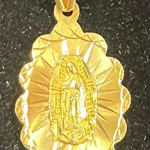  14kt Gold Tricolor Religious Pendant